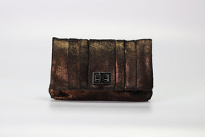ANYA HINDMARCH CALF HAIR AND LEATHER CLUTCH