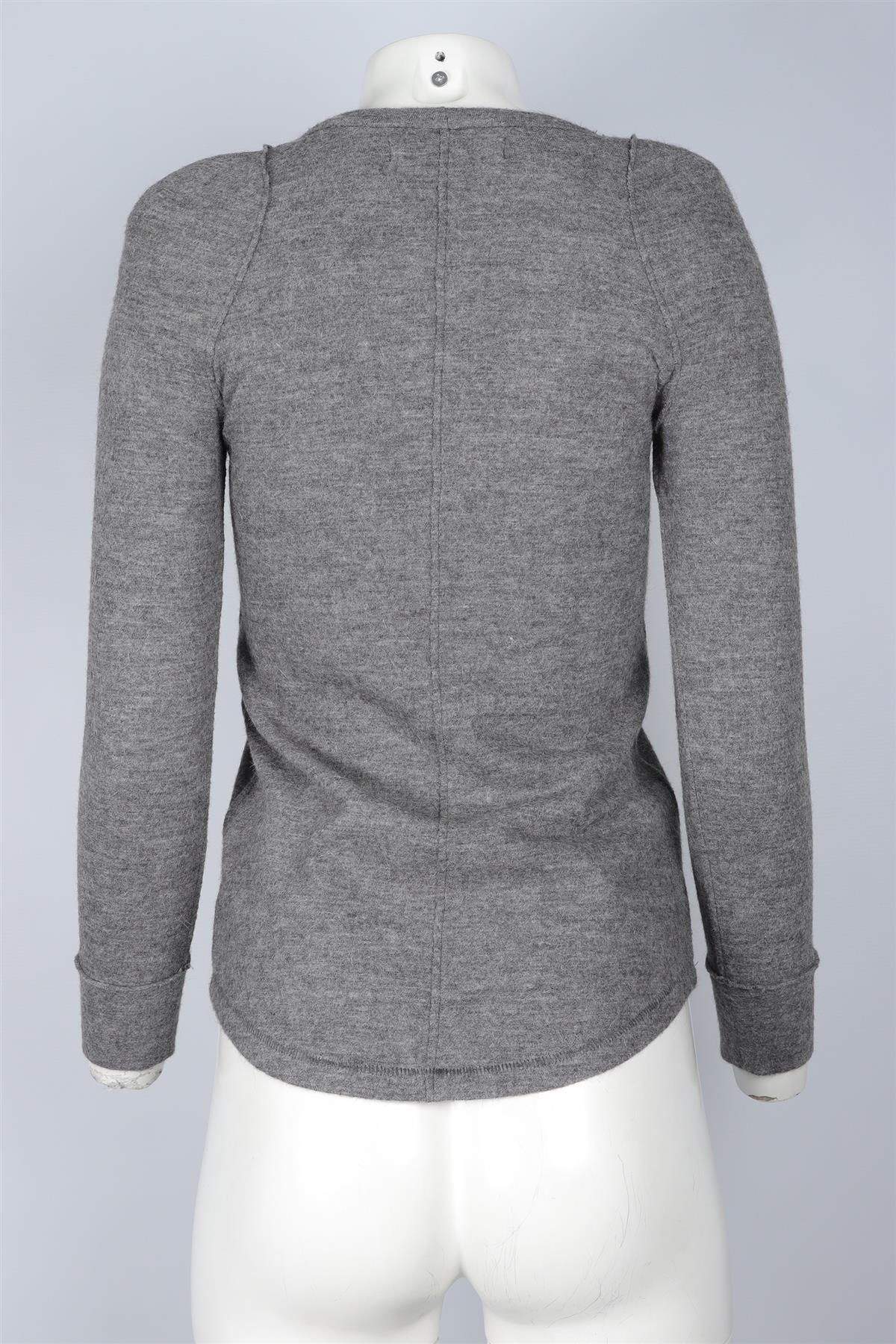 ISABEL MARANT GREY WOOL TOP UK 8