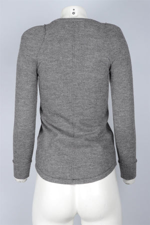 ISABEL MARANT GREY WOOL TOP UK 8
