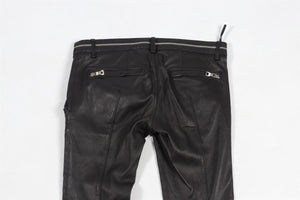 BALMAIN BLACK LEATHER SKINNY PANTS FR 38 UK 10