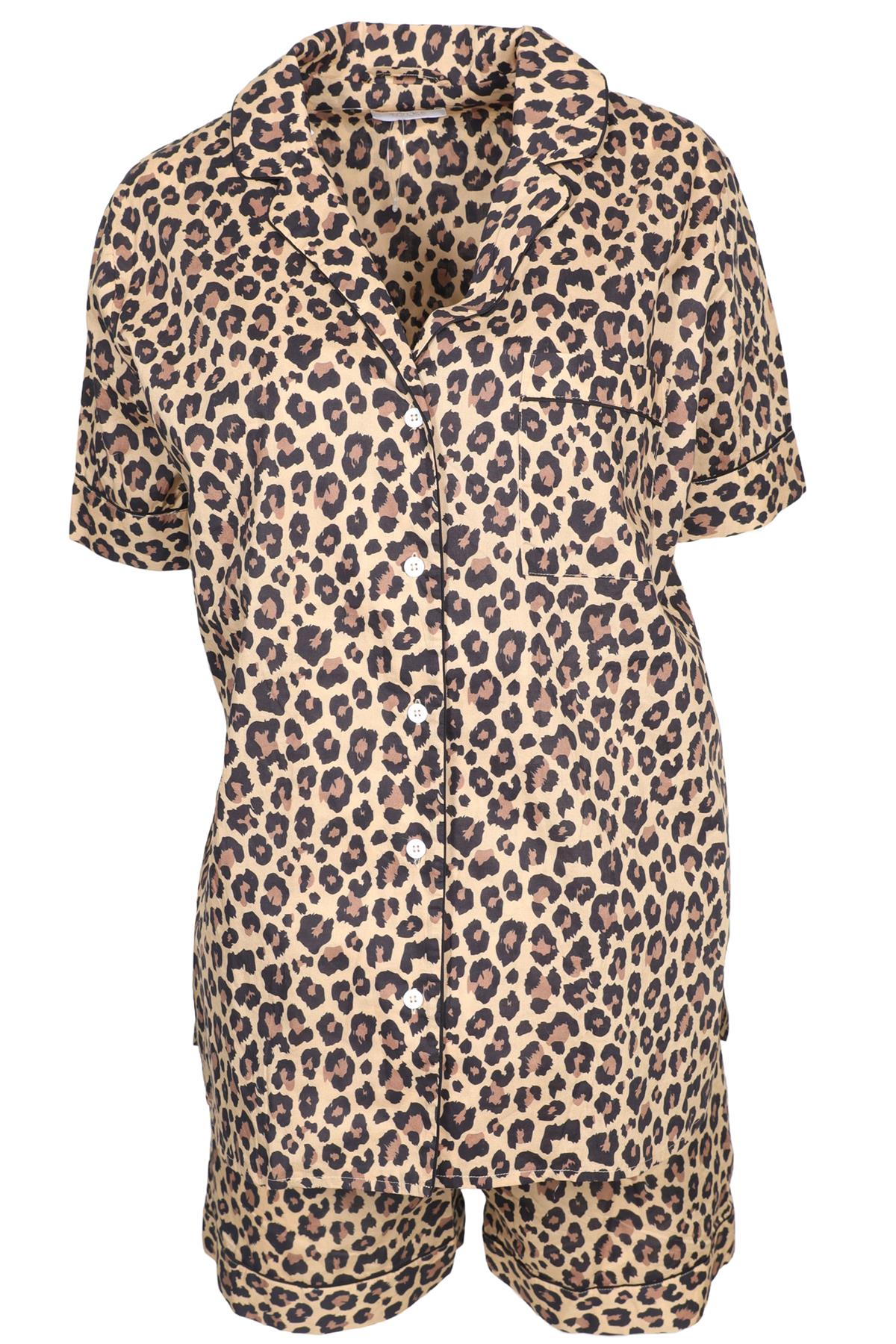 YOLKE LONDON BROWN COTTON PYJAMA SET SMALL - LARGE