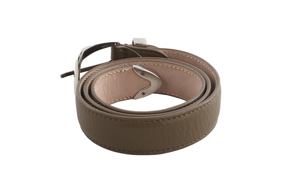 KHAITE TAUPE LEATHER WAIST BELT 75CM