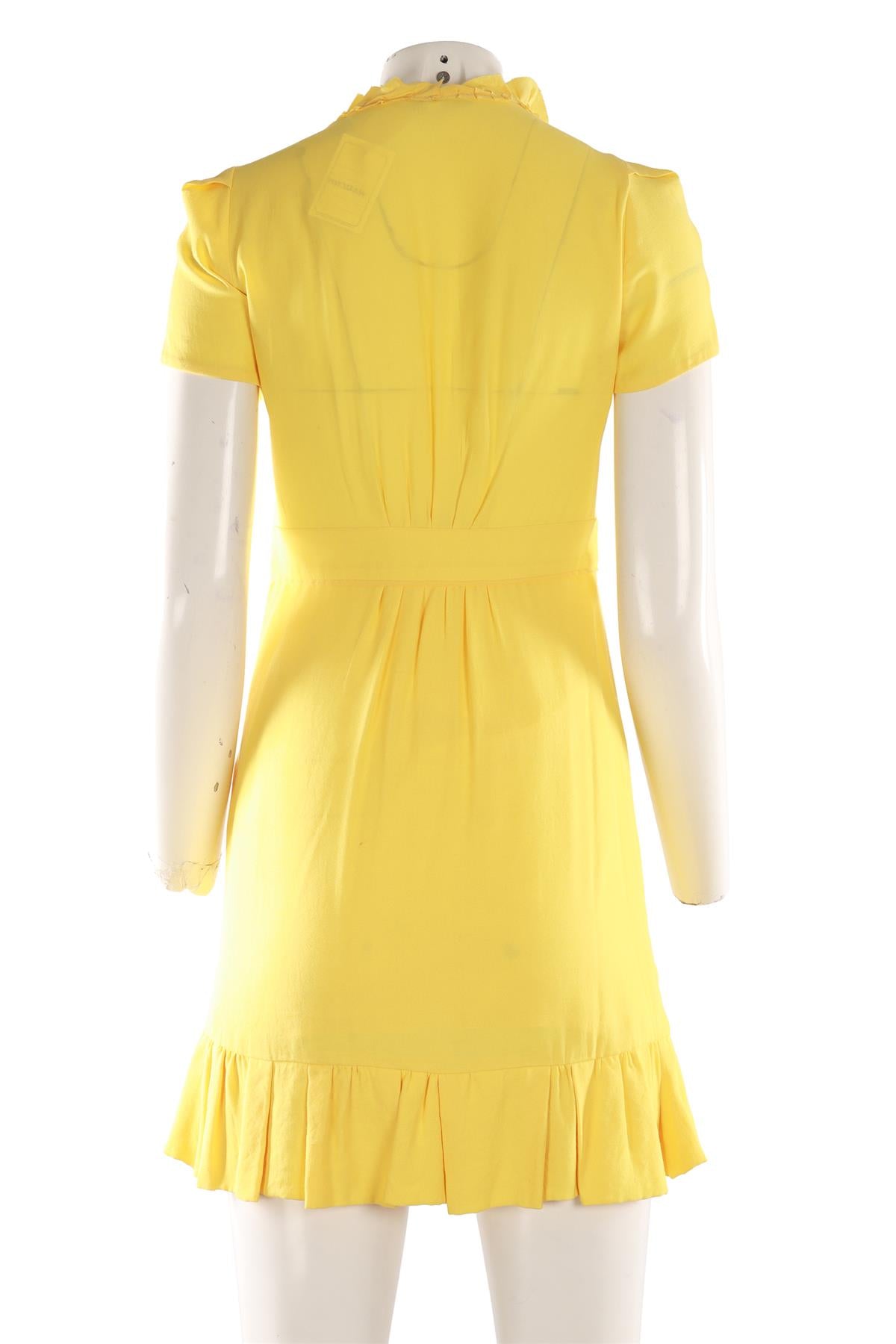 MAJE YELLOW CREPE MINI DRESS 1 UK 6