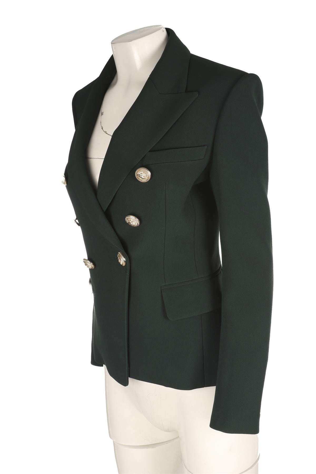 BALMAIN GREEN COTTON BLAZER FR 38 UK 10