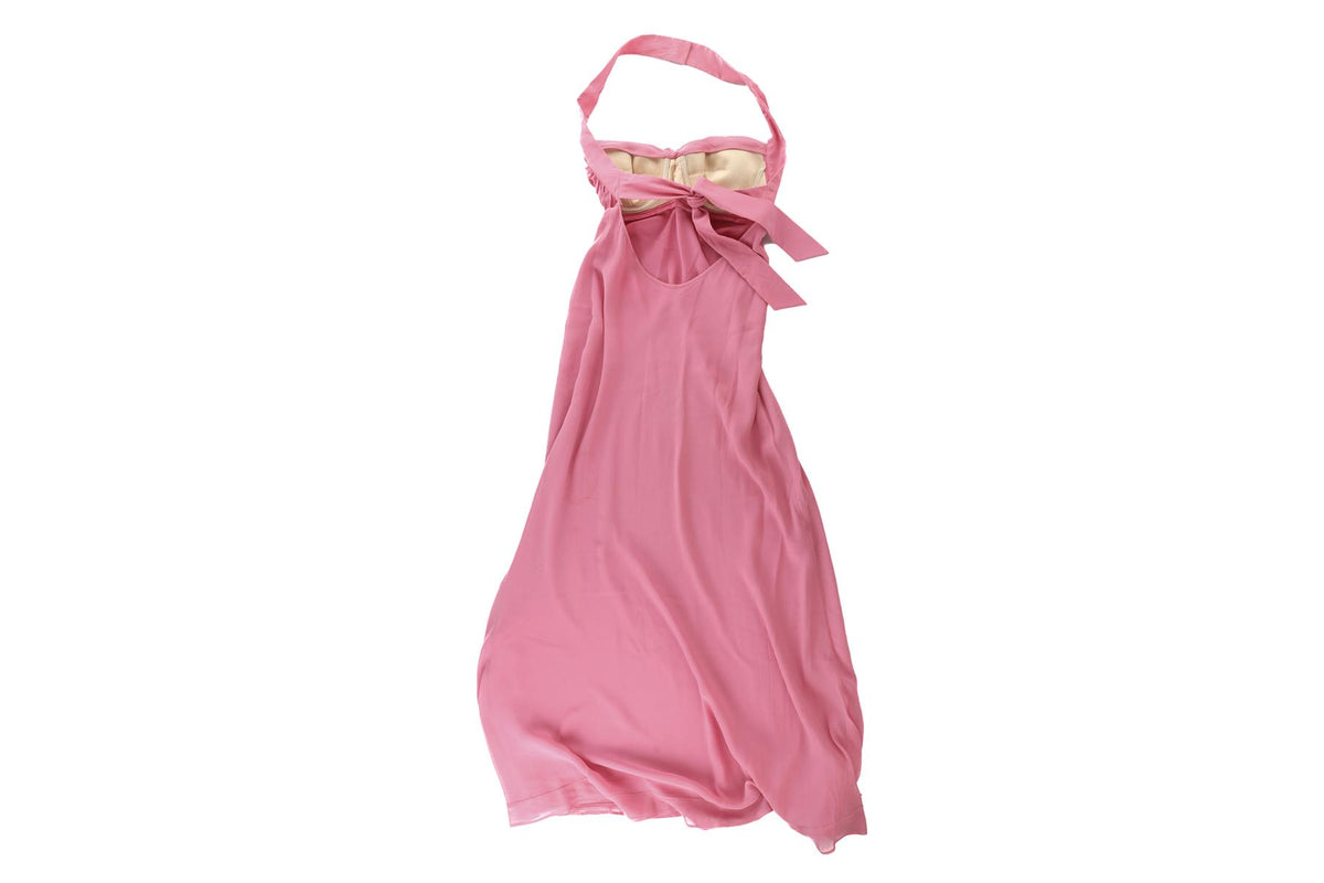 LA PERLA PINK CREPE MAXI DRESS IT 42 UK 10