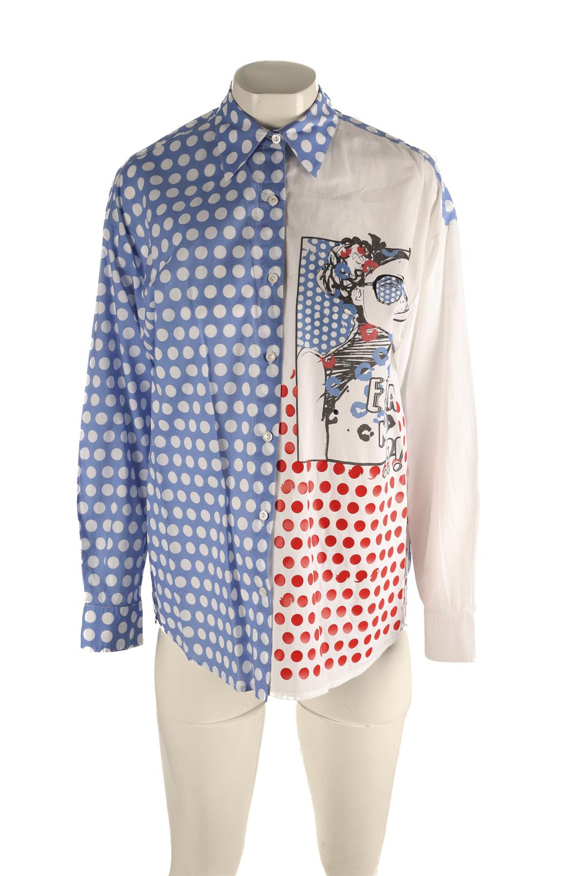 ERMANNO SCERVINO BLUE COTTON SHIRT IT 40 UK 8