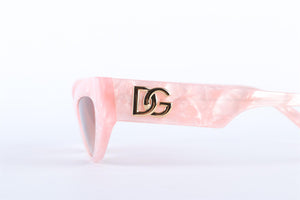 DOLCE & GABBANA PINK CAT EYE ACETATE SUNGLASSES