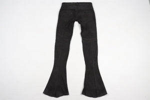 BALMAIN BLACK SUEDE FLARED PANTS FR 38 UK 10