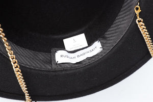 RUSLAN BAGINSKIY BLACK FELT HAT LARGE