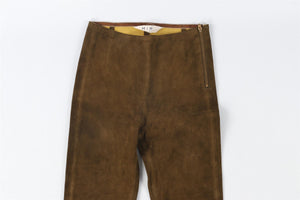 M.I.H JEANS GREEN SUEDE SKINNY PANTS W25 UK 6-8