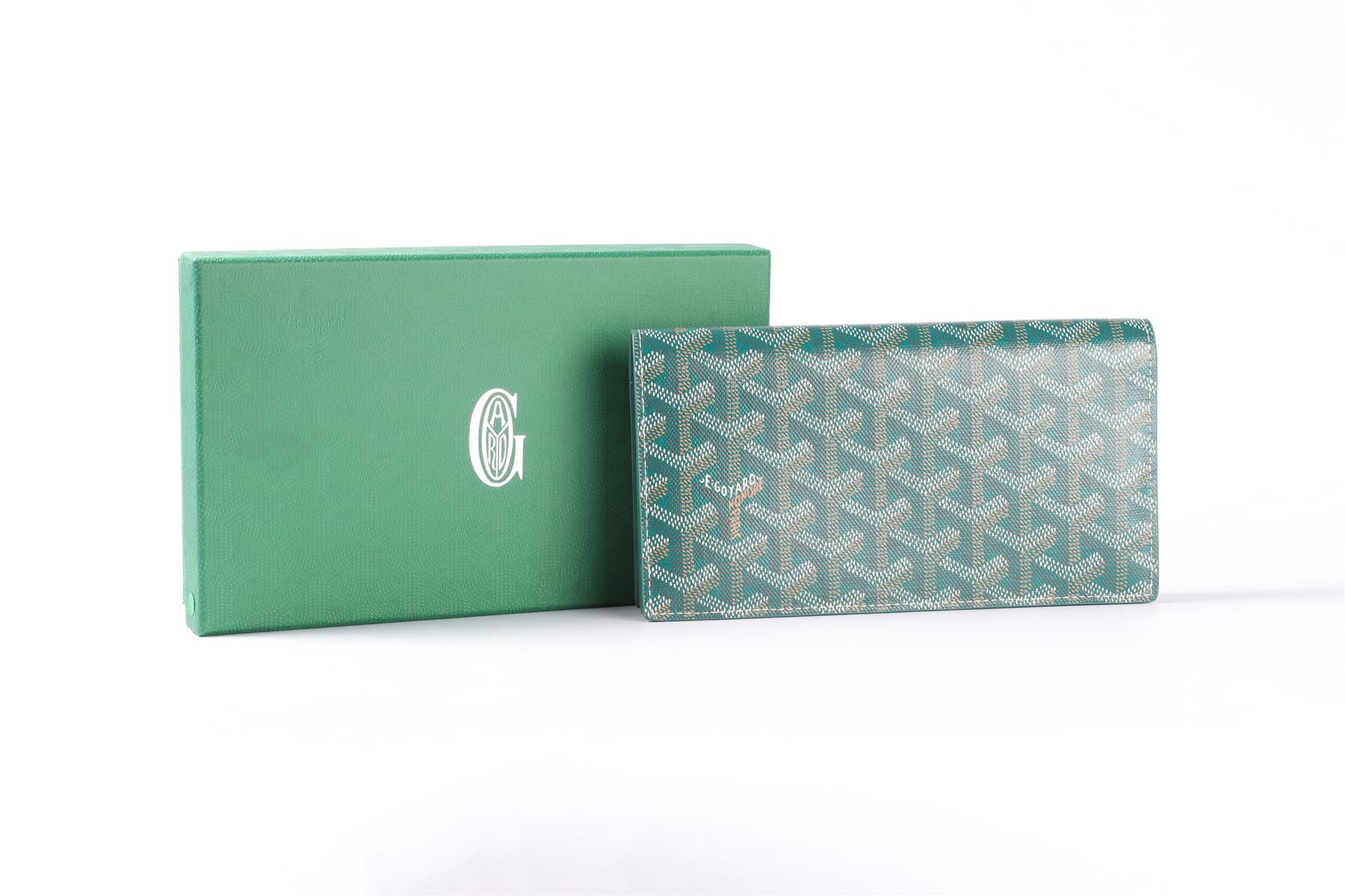 GOYARD GREEN RICHELIEU COATED CANVAS WALLET