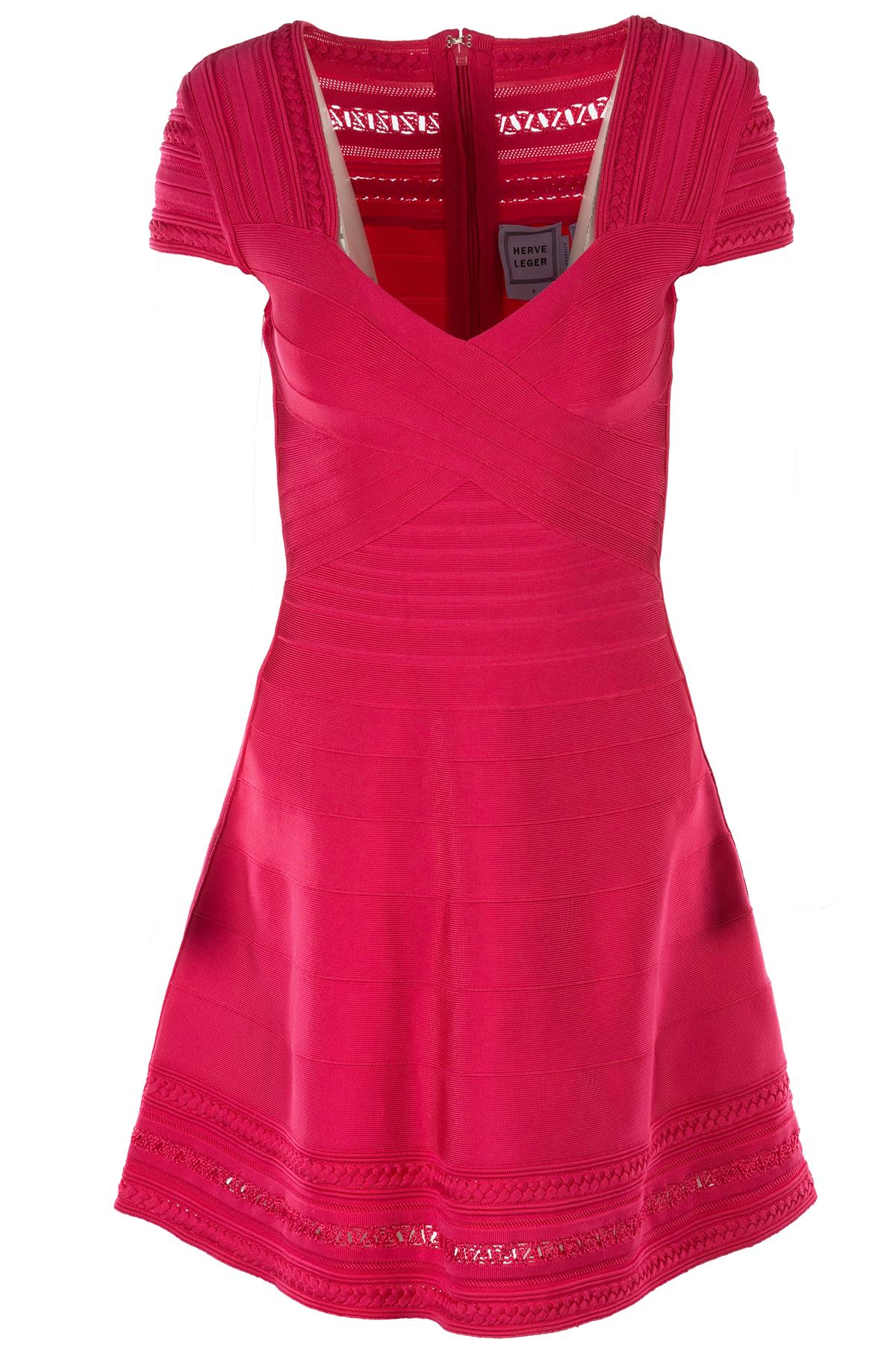 HERVE LEGER PINK BANDAGE MINI DRESS SMALL