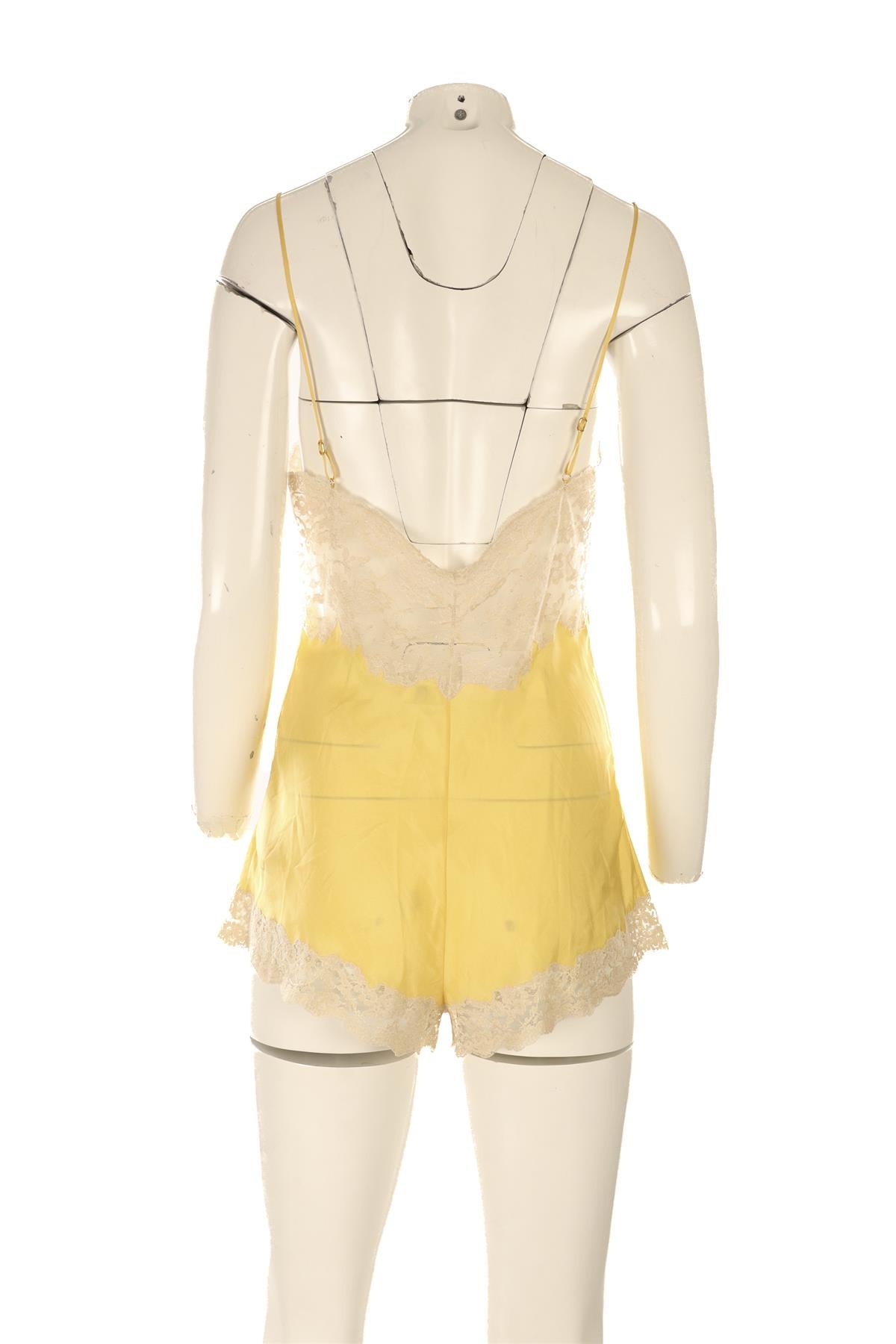 SAINT LAURENT YELLOW SILK BODYSUIT FR 36 UK 8