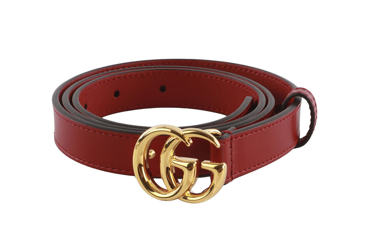 GUCCI RED GG LEATHER WAIST BELT 85CM