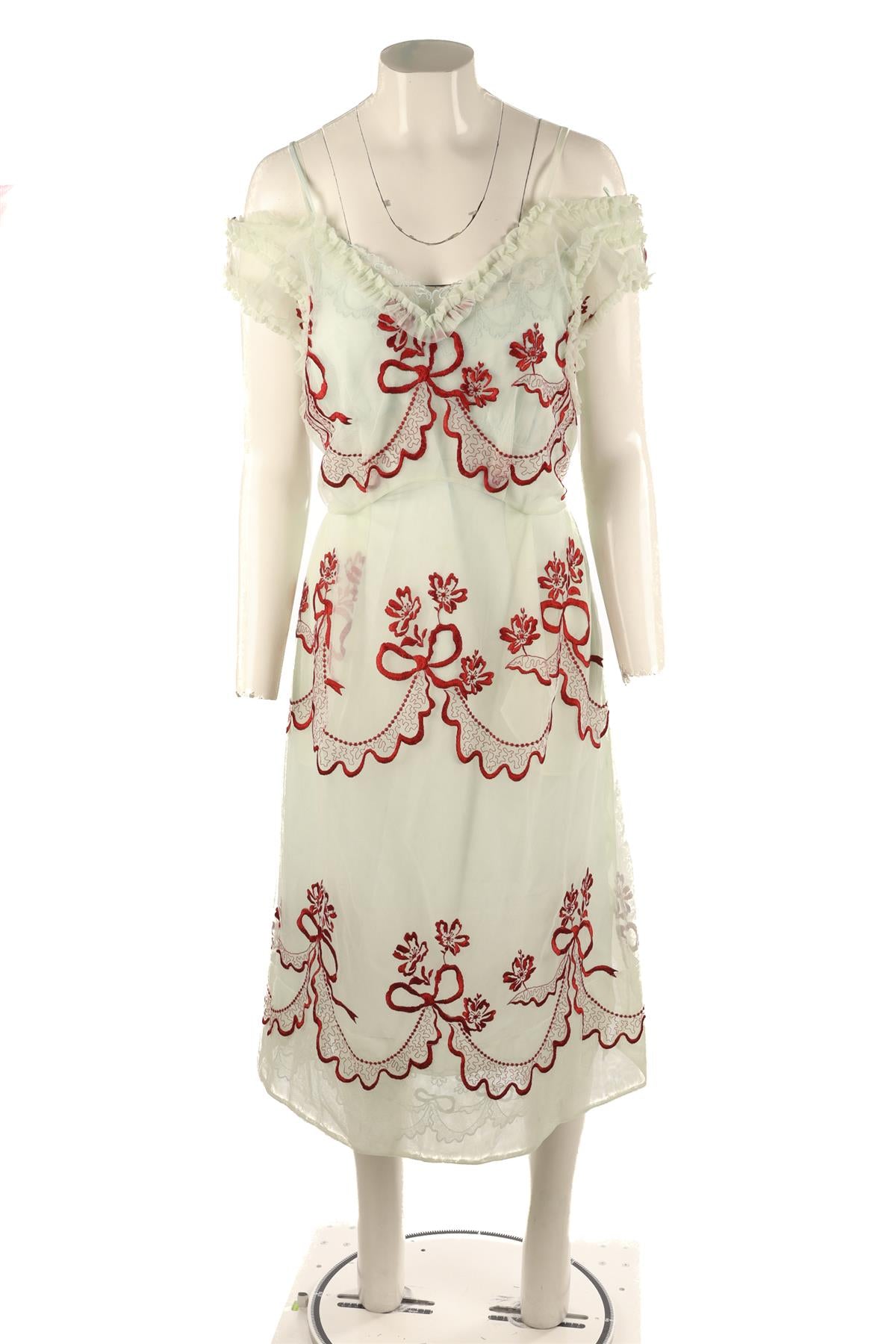 SIMONE ROCHA GREEN TULLE MIDI DRESS UK 8