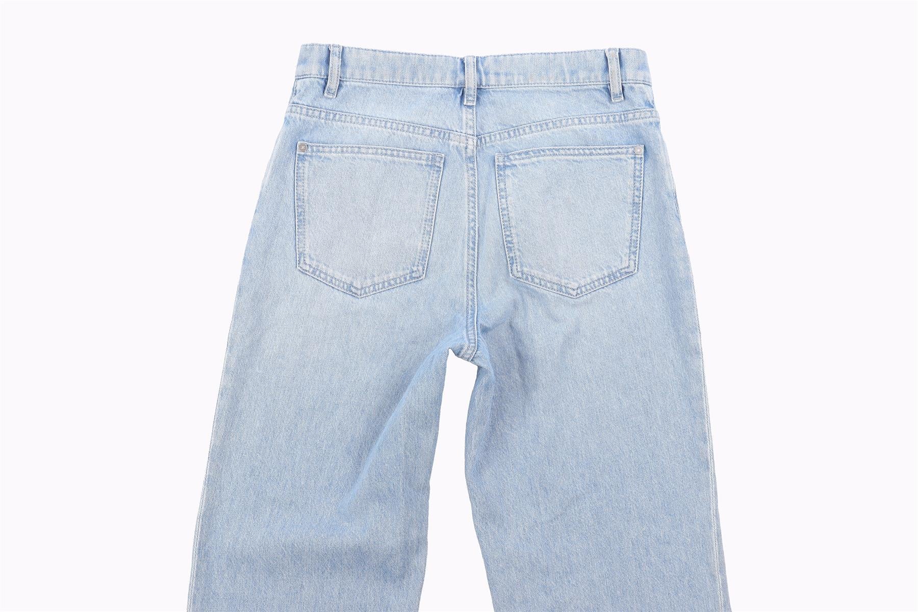 CHANEL BLUE 2024 HIGH RISE STRAIGHT LEG JEANS FR 36 UK 8