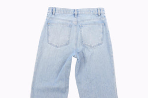 CHANEL BLUE 2024 HIGH RISE STRAIGHT LEG JEANS FR 36 UK 8