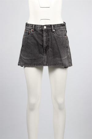 BALENCIAGA BLACK DENIM MINI SKIRT FR 38 UK 10