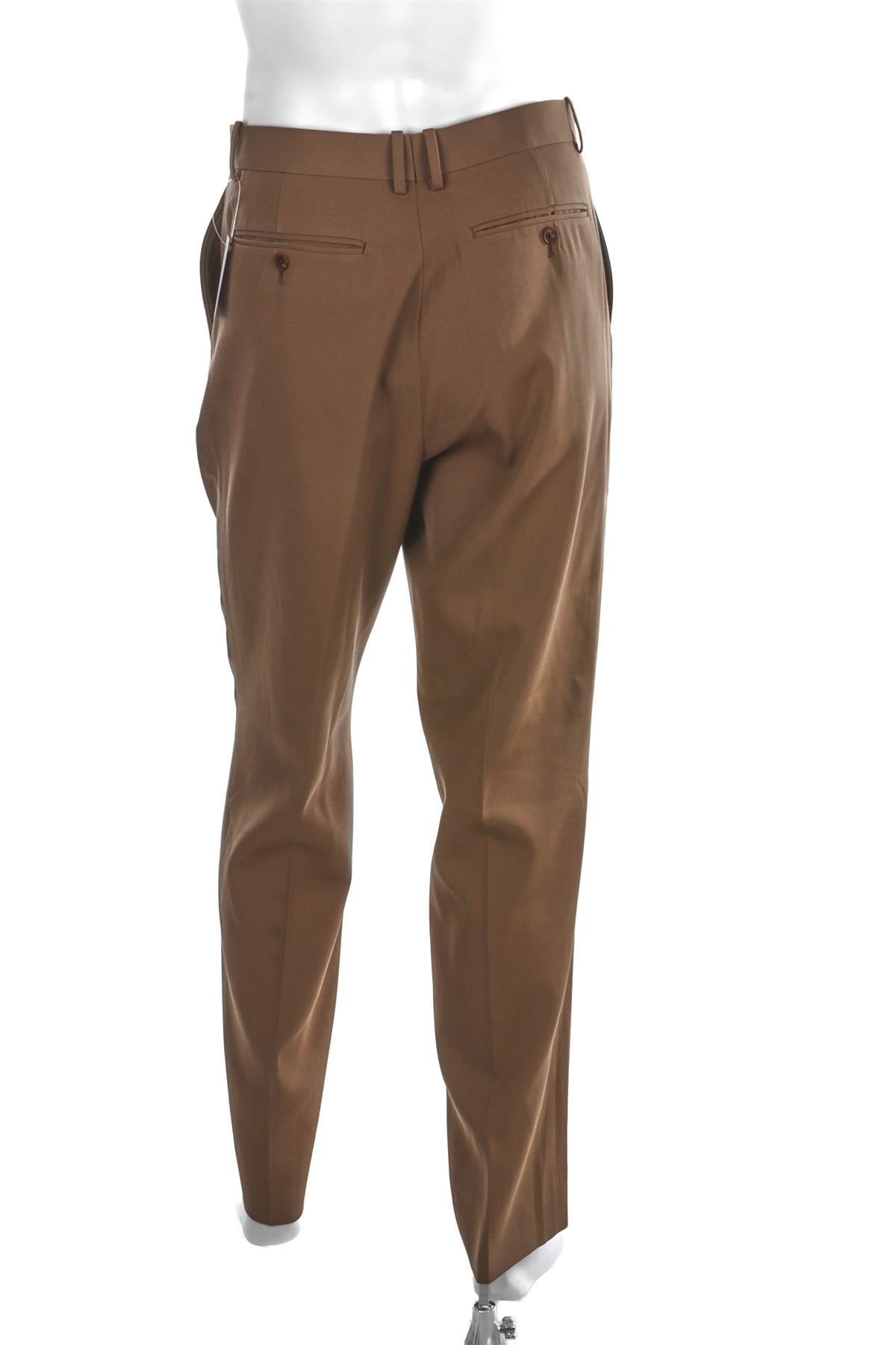 AURALEE BROWN MENS WOOL STRAIGHT LEG PANTS MEDIUM
