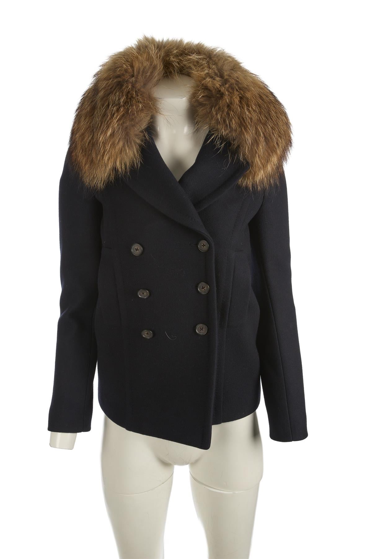 BARNEYS NEW YORK NAVY WOOL JACKET FR 36 UK 8