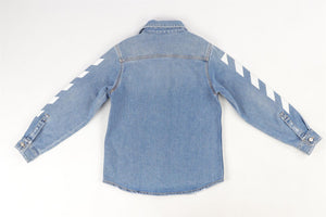 OFF-WHITE BLUE KIDS BOYS SHIRT 8 YEARS
