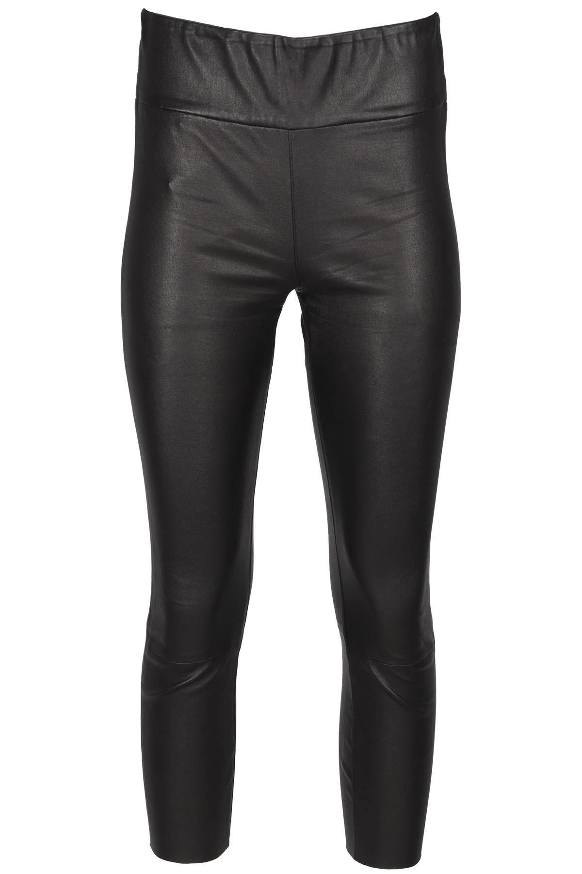 SPRWMN BLACK LEATHER SKINNY PANTS LARGE
