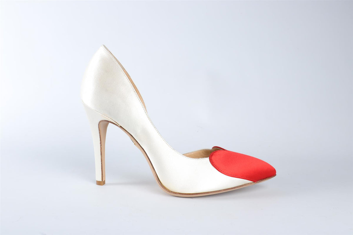 CHARLOTTE OLYMPIA WHITE SATIN PUMPS EU 37.5 UK 4.5 US 7.5