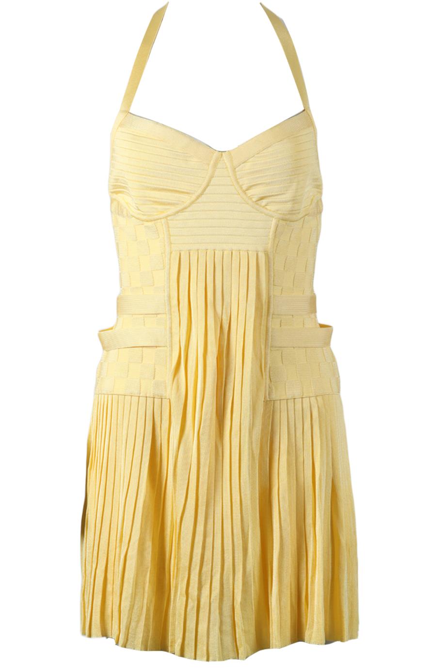 BALMAIN PLEATED KNIT MINI DRESS FR 40 UK 12