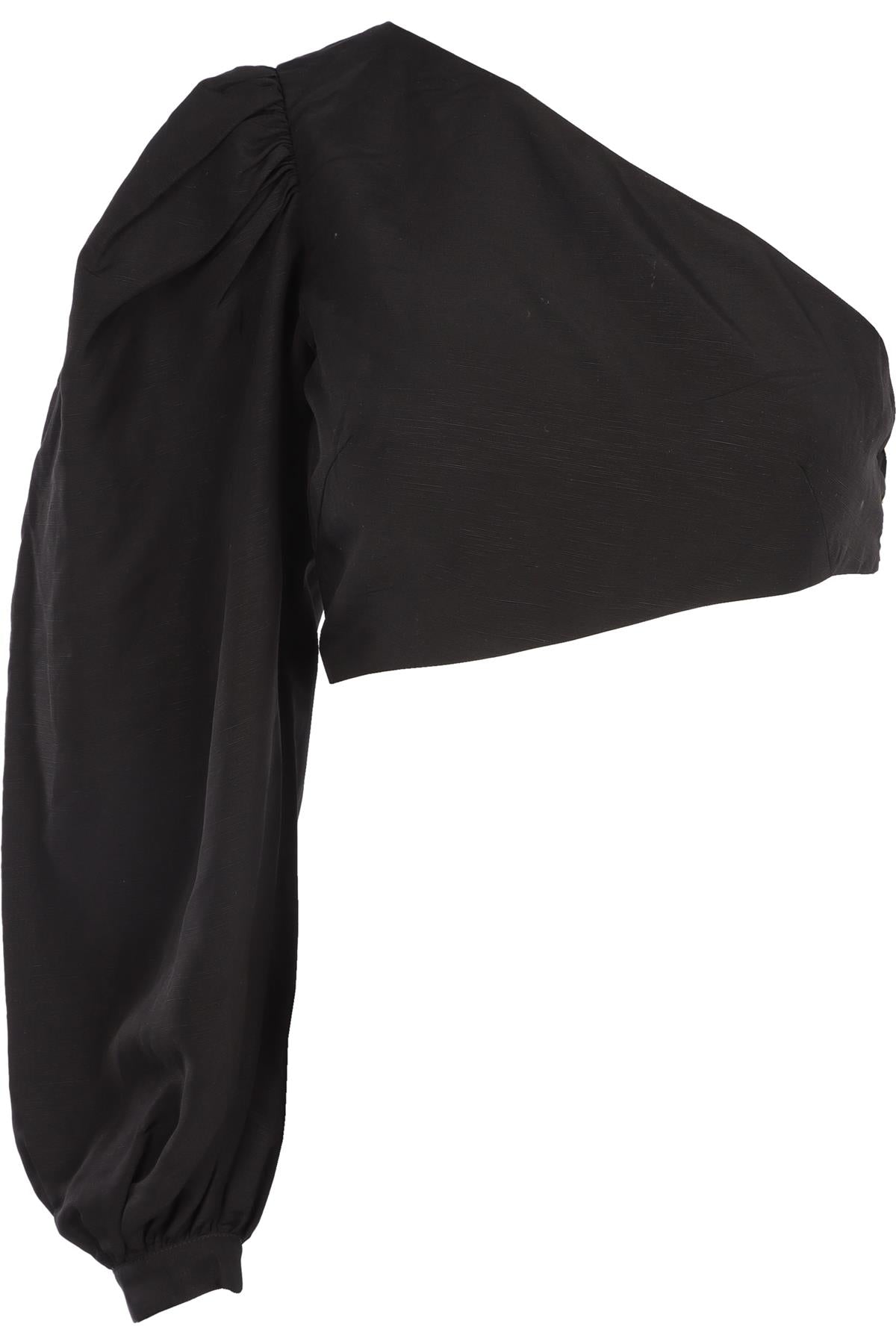 MÀGALA BLACK LINEN TOP SMALL