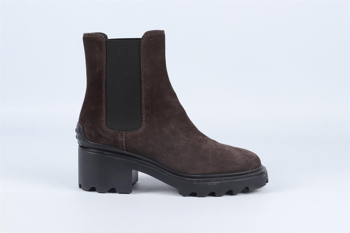 TOD'S BROWN SUEDE ANKLE BOOTS EU 37.5 UK 4.5 US 7.5