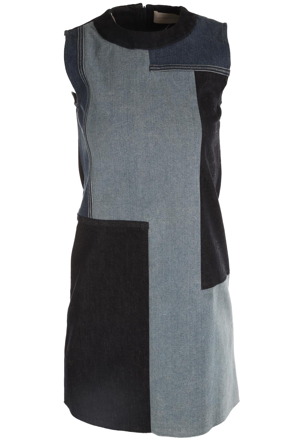 VICTORIA VICTORIA BECKHAM BLUE DENIM MINI DRESS UK 6