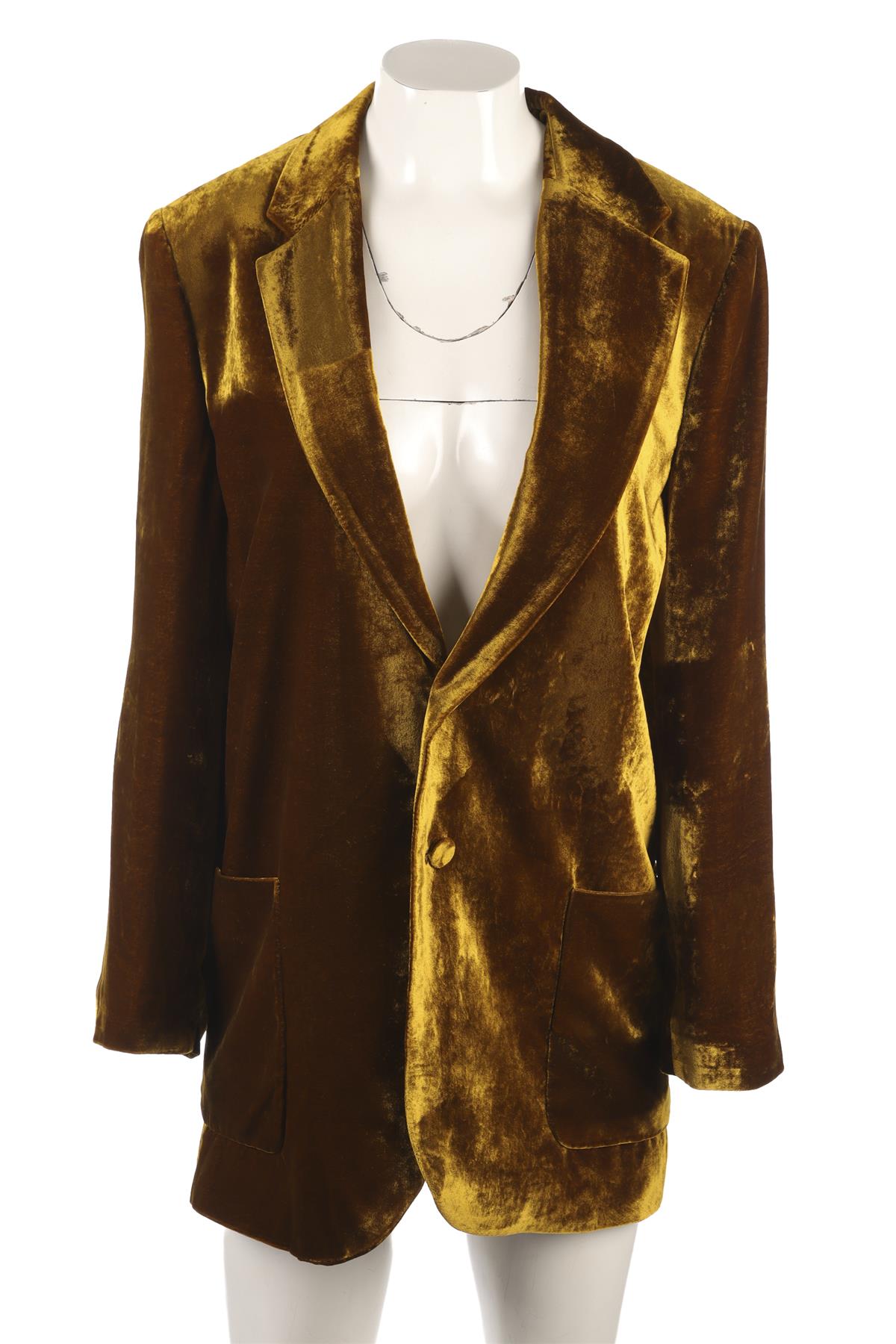 PETAR PETROV GOLD VELVET BLAZER FR 40 UK 12