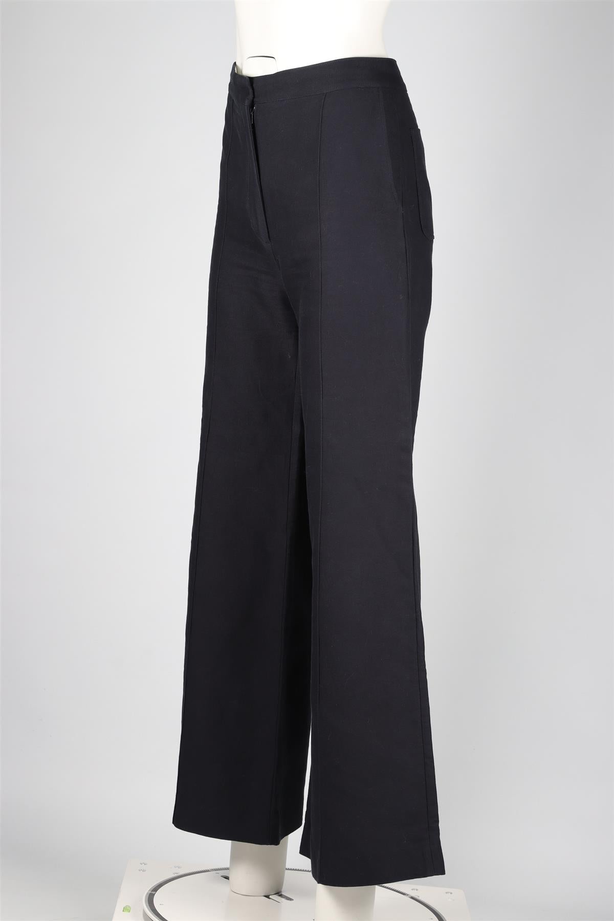 SANDRO BLUE COTTON BLEND WIDE LEG PANTS FR 36 UK 8