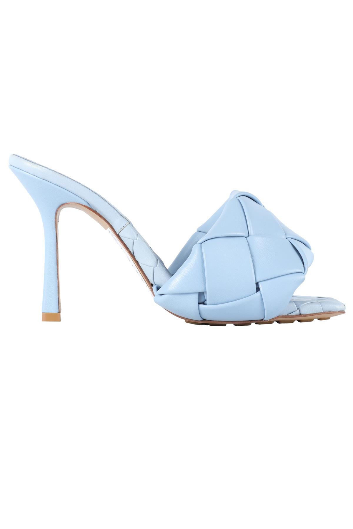 BOTTEGA VENETA BLUE INTRECCIATO LEATHER MULES EU 38 UK 5 US 8