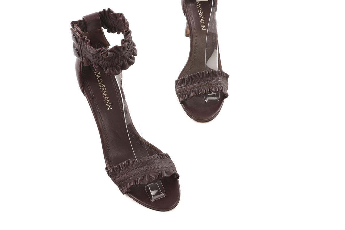ZIMMERMANN BROWN LEATHER SANDALS EU 39 UK 6 US 9