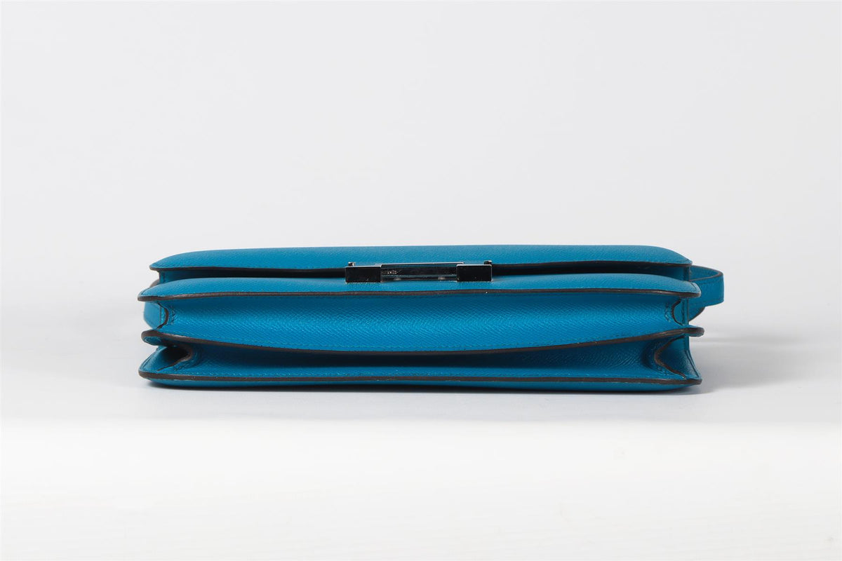 HERMÈS BLUE 2014 CONSTANCE ELAN EPSOM LEATHER SHOULDER BAG