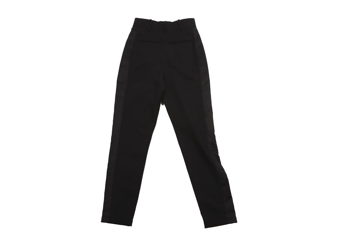 SAINT LAURENT BLACK WOOL TAPERED PANTS FR 34 UK 6