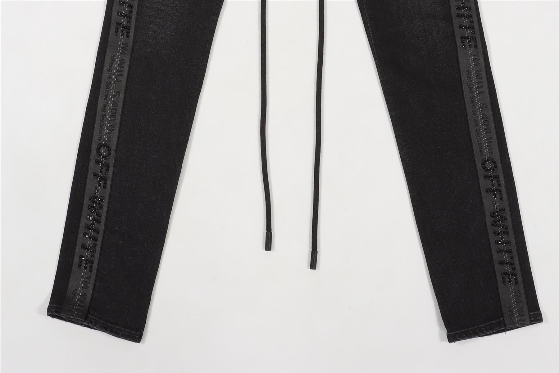 OFF-WHITE BLACK MID RISE SKINNY JEANS W25 UK 6-8
