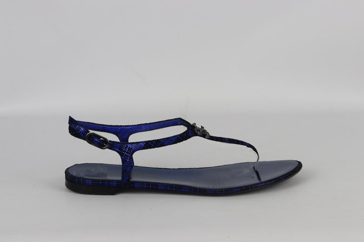 CHANEL 2016 CC DETAILED SUEDE SANDALS EU 38 UK 5 US 8