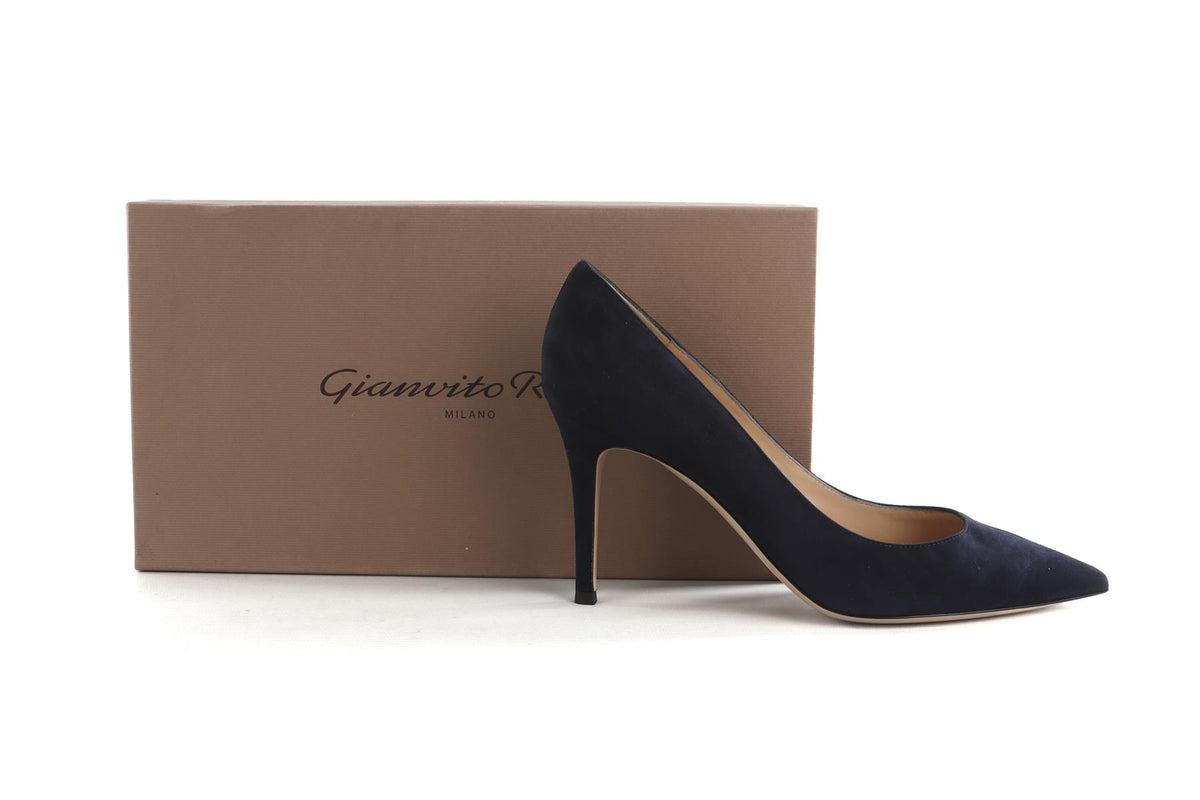 GIANVITO ROSSI BLACK SUEDE PUMPS EU 38 UK 5 US 8