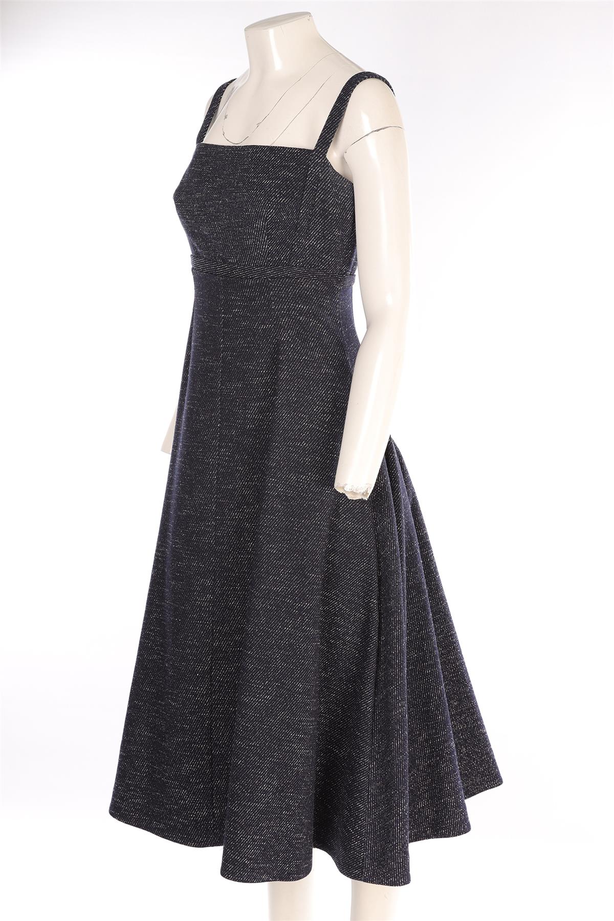 EMILIA WICKSTEAD NAVY COTTON MAXI DRESS UK 10