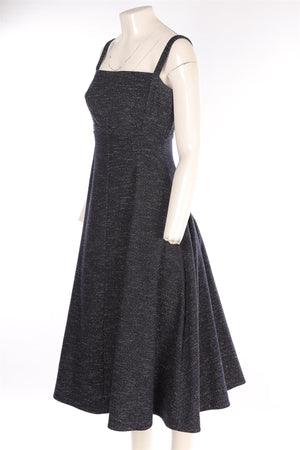 EMILIA WICKSTEAD NAVY COTTON MAXI DRESS UK 10