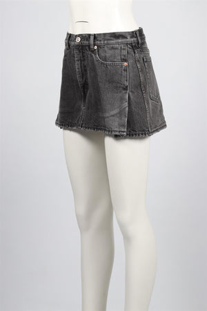 BALENCIAGA BLACK DENIM MINI SKIRT FR 38 UK 10