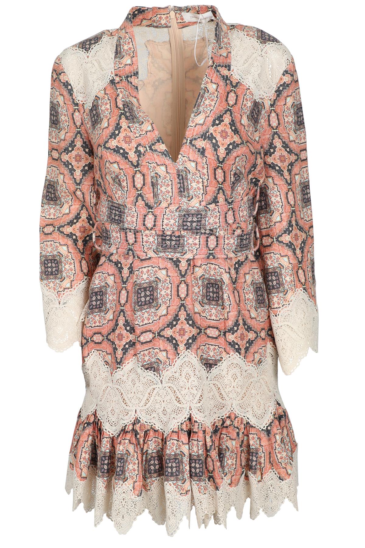 ZIMMERMANN ORANGE LINEN MINI DRESS UK 10