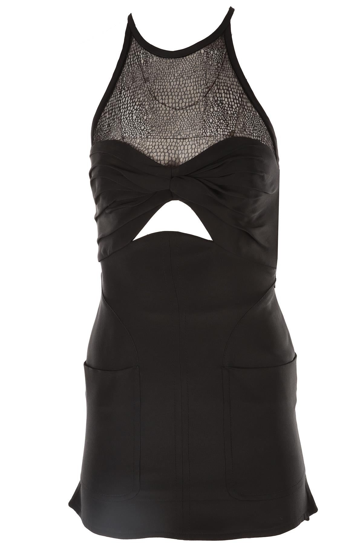 EMILIO PUCCI BLACK SILK MINI DRESS IT 38 UK 6