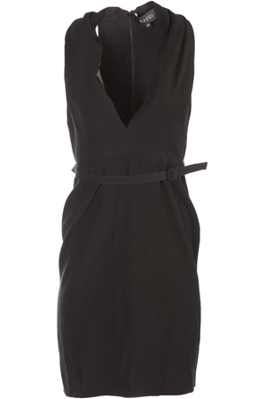 GUCCI BLACK WOVEN MIDI DRESS IT 42 UK 10