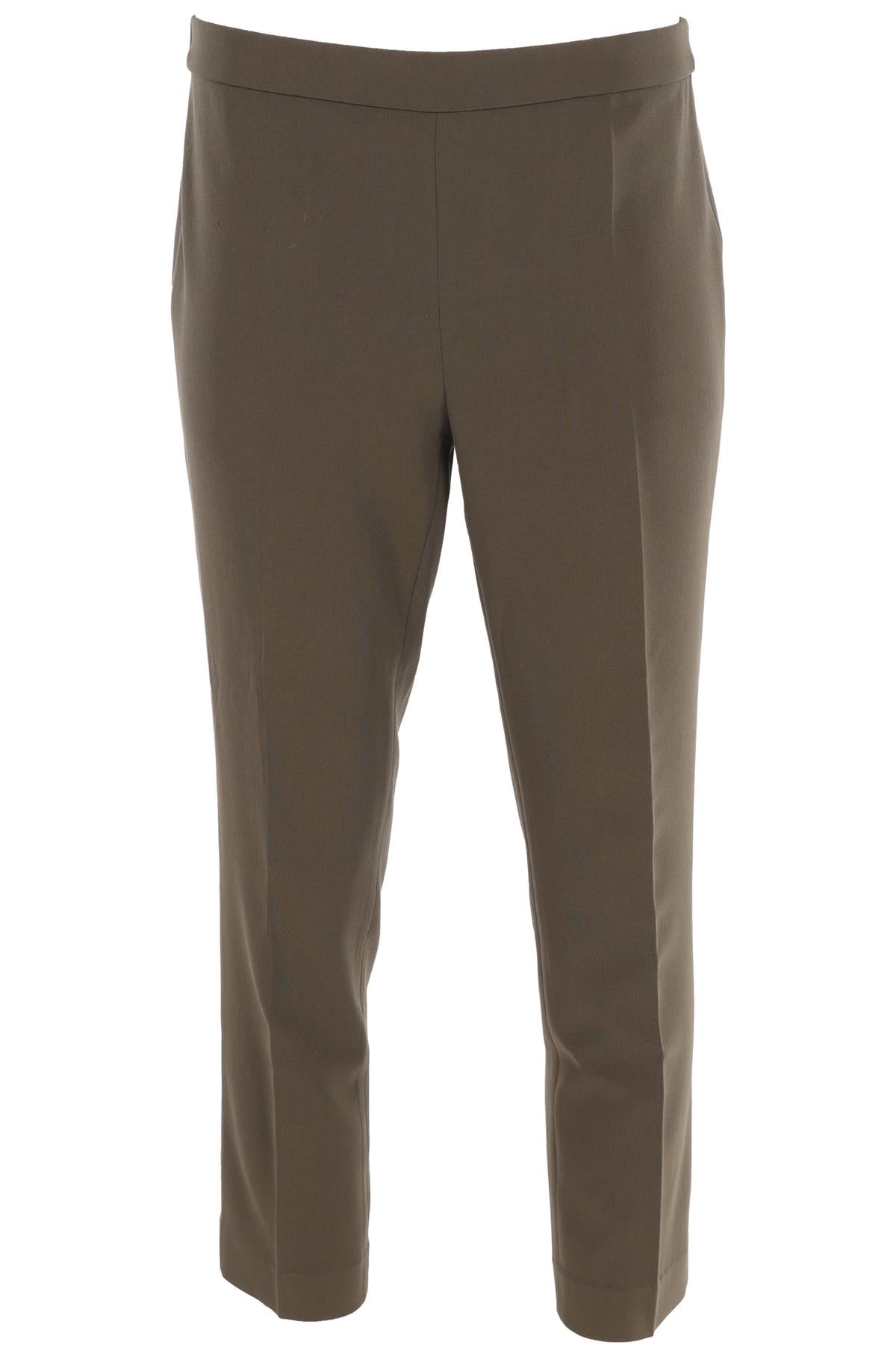 THEORY GREEN CREPE STRAIGHT LEG PANTS US 4 UK 8