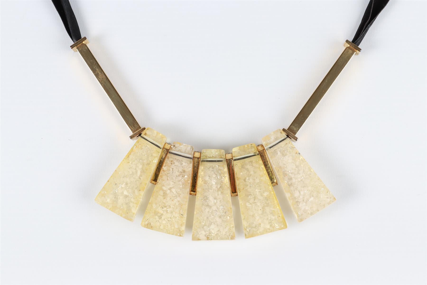 MARNI GOLD ACRYLIC NECKLACE