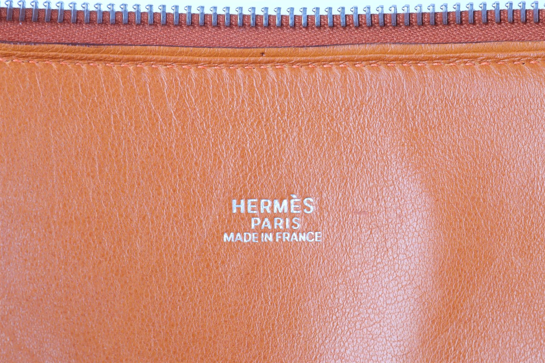 HERMÈS  ORANGE 2005 BOLIDE 35 CM CLEMENCE LEATHER TOTE BAG IN ORANGE