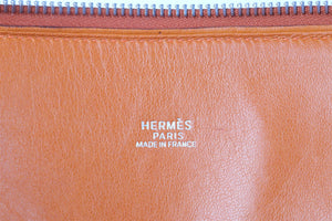 HERMÈS  ORANGE 2005 BOLIDE 35 CM CLEMENCE LEATHER TOTE BAG IN ORANGE
